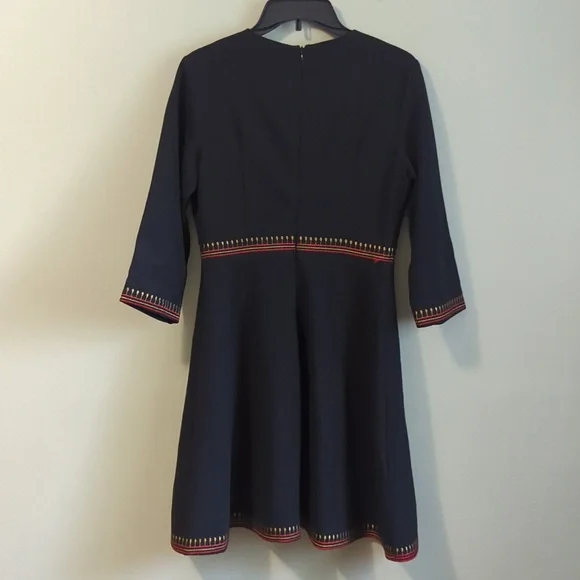 Five Cats Colorful Embroidered Black Dress - Size: S - Lai Meng - Picture 4 of 5